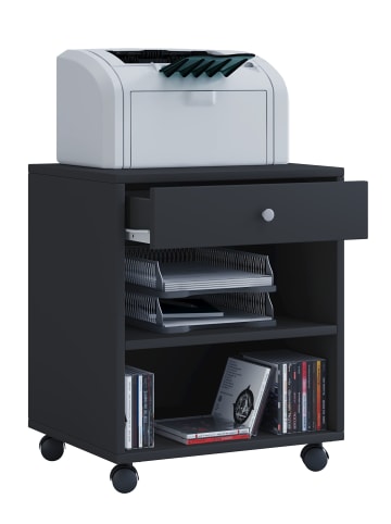 VCM  Holz Rollcontainer Bürocontainer Schublade Salda in Schwarz