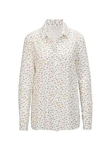 GOLDNER Kurzgröße:  Druckbluse mit Hemdblusenkragen in taupe / gemustert