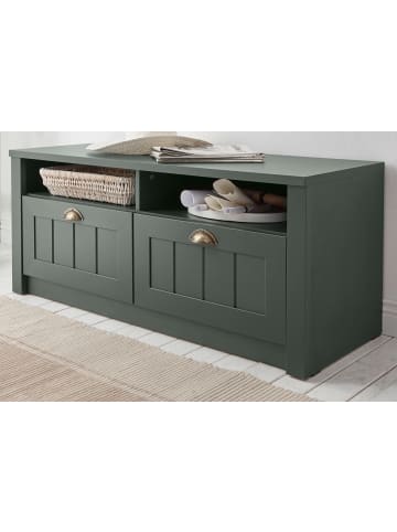 Furn.Design Garderobenbank grün, Landhausstil, Flurbank 110 x 47 cm mit Stauraum