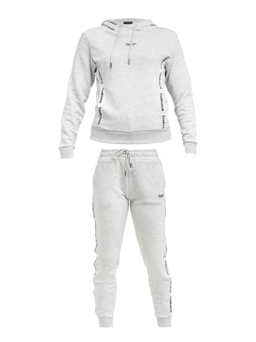 Tom Barron Freizeitanzug Tom Barron Line Pattern Sweatshirt Hoddie And Pant Set in grey