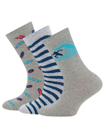 ewers 3er-Set Socken 3er Pack Surfer in sweater grau mel.-hellsilber m