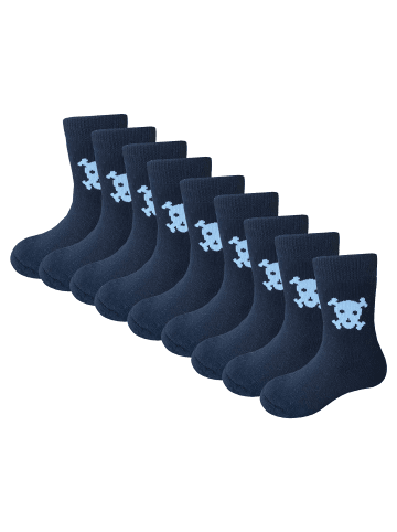 Yalion 9er Pack Socken Halbplüsch in Schwarz