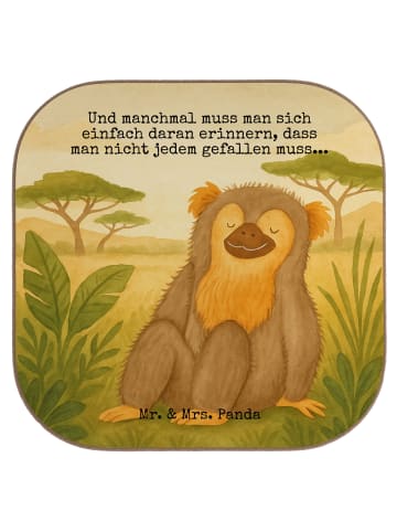 Mr. & Mrs. Panda Untersetzer für Gläser Affe Design mit Spruch in Weiß