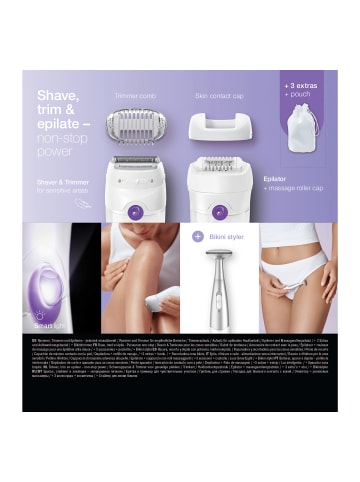 Braun Epilierer "Silk-épil 5-825P 3D All-In-One" in Weiß/Lila