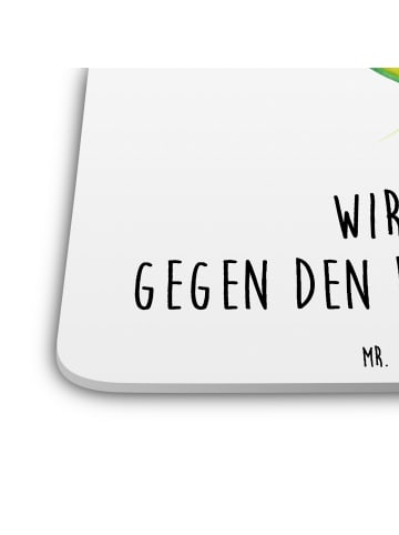 Mr. & Mrs. Panda Untersetzer Eckig Blume Sonnenblume mit Spruch in Weiß