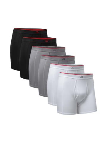 DANISH ENDURANCE Boxershorts Bamboo Trunks with fly in black_red_grey_white