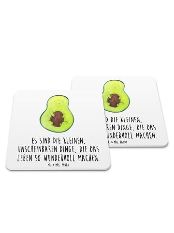 Mr. & Mrs. Panda Bierdeckel Avocado Kern mit Spruch in Weiß