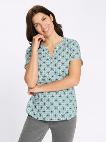 Sieh an! Schlupfbluse in jade-ecru-bedruckt