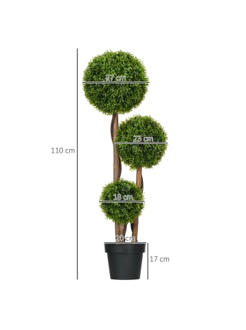 HOMCOM Kunstpflanze in Grün 27L x 27B x 110H cm