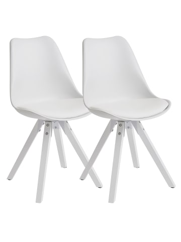 KADIMA DESIGN Esszimmerstühle LUND - Modernes Design, Massivholz-Beine, 2er Set in Weiß