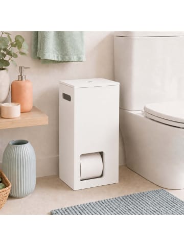 relaxdays Toilettenpapier Aufbewahrung in Weiß - (B)25 x (H)50 x (T)14 cm