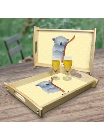 Mr. & Mrs. Panda tablett aus holz Koalabär ohne Spruch in Gelb Pastell