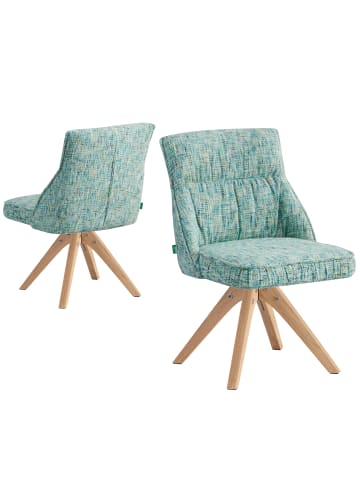 DUBI Möbel 2er-Set: Drehstuhl TALINA in Türkis - (B)49 x (H)84 x  (T)62 cm