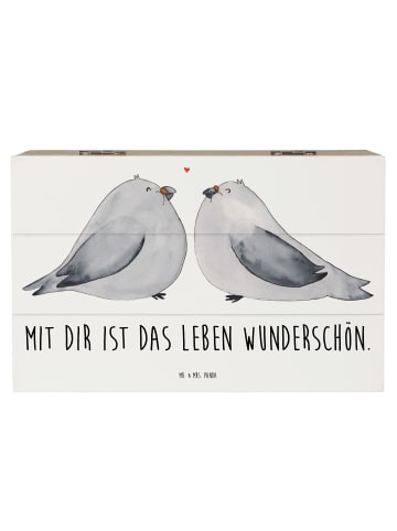 Mr. & Mrs. Panda Box Turteltauben Liebe mit Spruch in Weiß