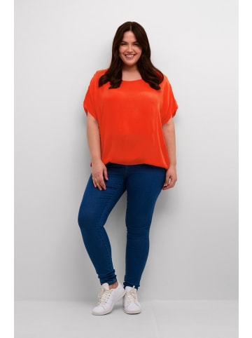KAFFE curve Kurzarm-Bluse KCami in Fiery Red