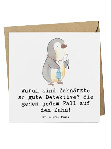 Mr. & Mrs. Panda Deluxe Karte Zahnarzt Detektiv mit Spruch in Weiß