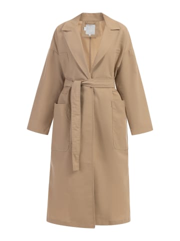 RISA Damen Trenchcoat Mit Taillengürtel in Karamell