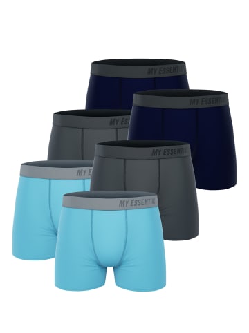 Unbekannt Boxershorts My Essential 6 Pack Boxers Cotton Bio in Blue