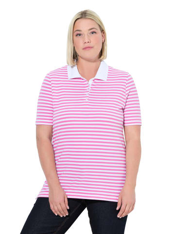 Ulla Popken Poloshirt in kräftiges pink