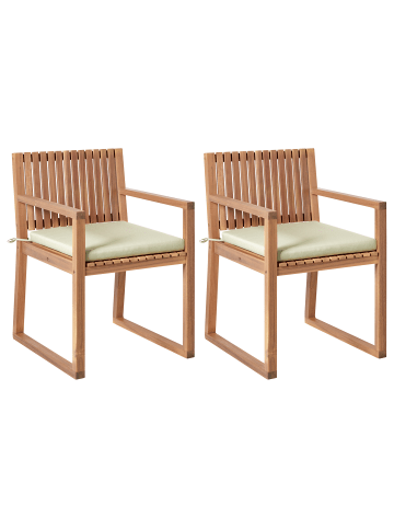 Beliani 4er-Set Esszimmerstuhl SASSARI PREMIUM in Braun/Grün