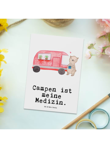 Mr. & Mrs. Panda Grußkarte Bär Camper mit Spruch in Weiß