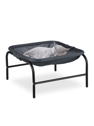 relaxdays Katzenhängematte in Grau/ Schwarz
