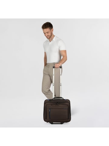 Dermata 2 Rollen Businesstrolley 38 cm Laptopfach braun