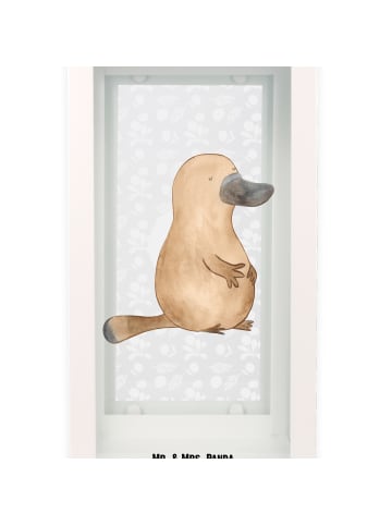 Mr. & Mrs. Panda Laterne Deko Schnabeltier Mut ohne Spruch in Transparent
