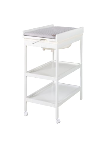 roba Baby Pool' Bade-Wickelkombi, Auflage 'Style Grau', Weiß, mit 2 Rollen