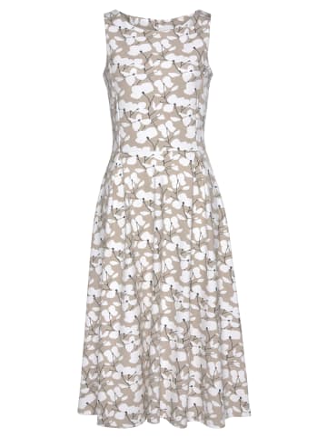 Beach Time Midikleid in beige-creme bedruckt