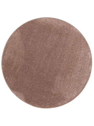 Snapstyle Hochflor Velours Teppich Luna Rund in Terracotta