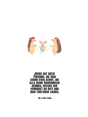 Mr. & Mrs. Panda Trinkflasche Edelstahl Igel Seilhüpfen mit Spruch in Weiß