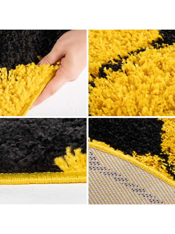 KADIMA DESIGN Teppich Kinder Hochflor Fußball Motiv Polypropylen Kinderzimmer in Gelb