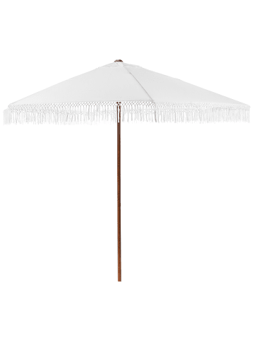Beliani Marktschirm MURASA in Weiß/Braun - (W) 258 x (H) 178 x (L) 258 cm