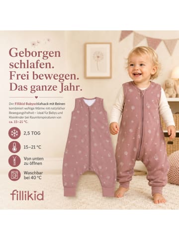 fillikid Ganzjahres-Schlafsack mit Füßen Exklusiv in Pusteblume Rosa