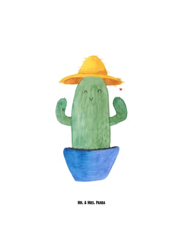 Mr. & Mrs. Panda Wasserflasche Kaktus Hut ohne Spruch in Weiß