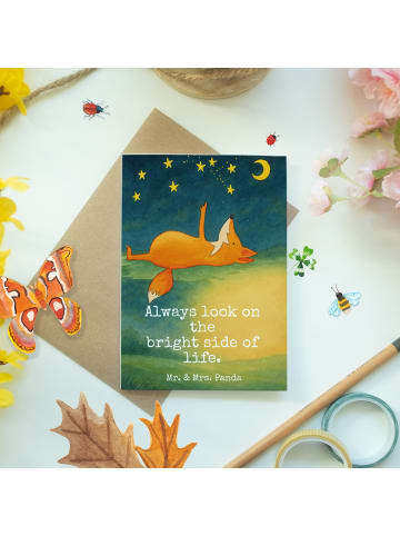 Mr. & Mrs. Panda Beileidskarte Fuchs Sterne Design mit Spruch in Weiß