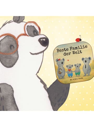 Mr. & Mrs. Panda Holzuntersetzer Koala Familie zwei Design mit S... in Weiß