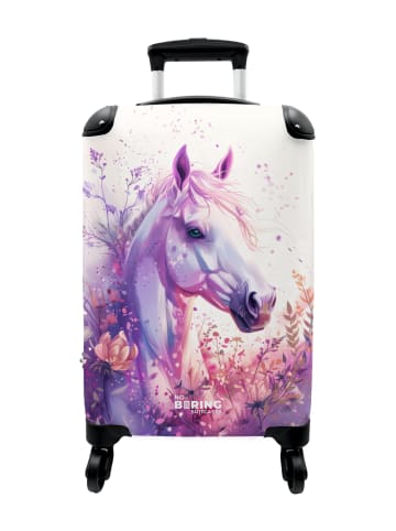 MuchoWow Suitcase, Koffer, Reisekoffer Pferd rosa weiß