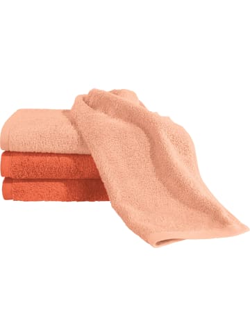 Erwin Müller Frottier Gästetuch 4er-Pack Bühl in apricot/orange