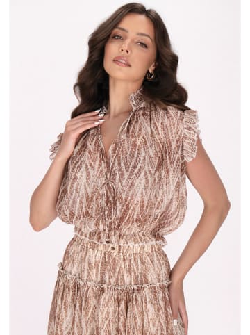faina Damen Bluse in Braun Mehrfarbig