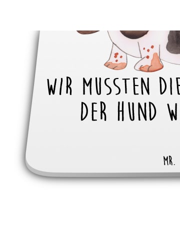 Mr. & Mrs. Panda Glasuntersetzer Hund Basset Hound mit Spruch in Weiß