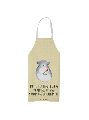 Mr. & Mrs. Panda Grillschürze Chinchilla Blume mit Spruch in Gelb Pastell