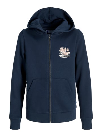 JACK & JONES Junior Kapuzensweatjacke JJELOGO SWEAT ZIPHOOD JNR in sky captain