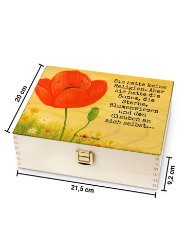 Mr. & Mrs. Panda Teebeutel-Box Blume Mohnblume Design mit Spruch in Weiß