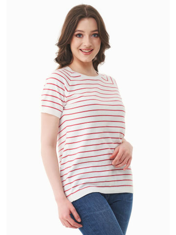 Organication T-Shirt "WOR17581" in Cremeweiß/Leuchtrot
