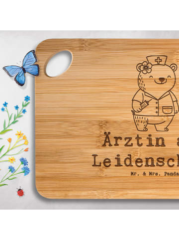 Mr. & Mrs. Panda Brett Ärztin Leidenschaft mit Spruch in Braun