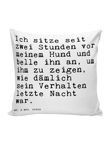 Mr. & Mrs. Panda Zierkissen Ich sitze seit zwei... mit Spruch in Weiß