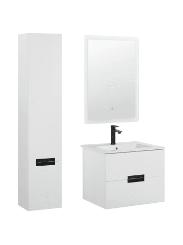 Beliani 4-tlg Badezimmerschrank TUDELA in Weiß