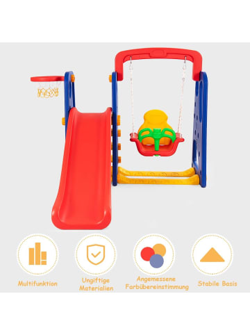 COSTWAY 3 in 1 Kinder Spielplatz für Kinder von 3-8 Jahren in Bunt